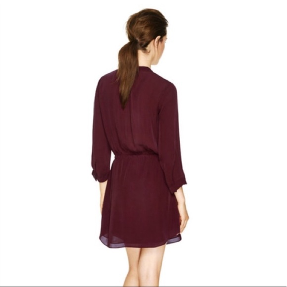 Aritzia Babaton Bennett Dress 100% Silk Maroon / Burgundy Size XS - Picture 3 of 12